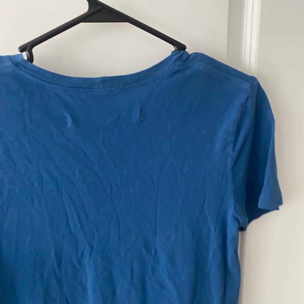 Raquel Allegra Women's T Shirt size 0 Tie Dye Peace T Shirt Blue White - Picture 7 of 14